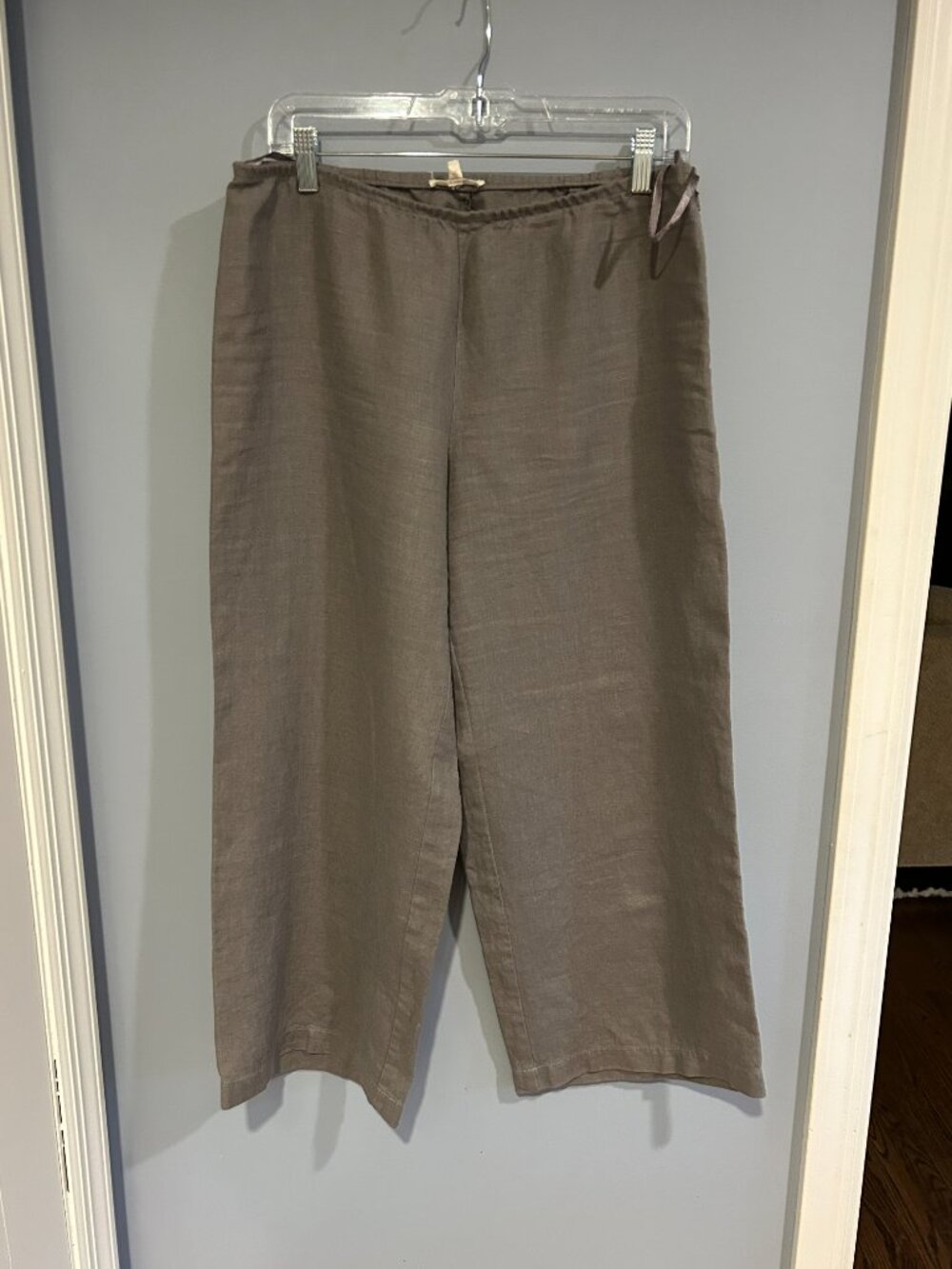 Eileen Fisher Linen Wide Leg Pants, Ladies Small, Grey - Picture 4 of 6